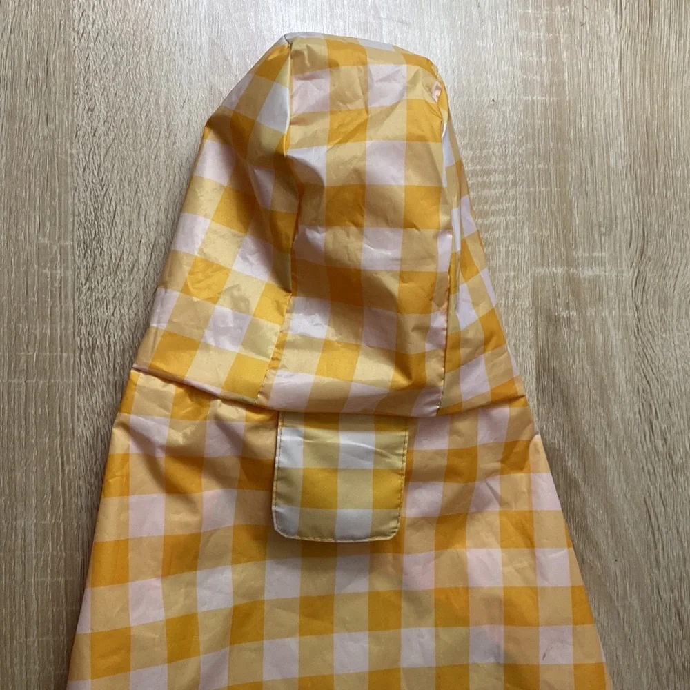 Kitschy Dog Lover Checkered Coquette Outdoor Orange Protective Pet Raincoat